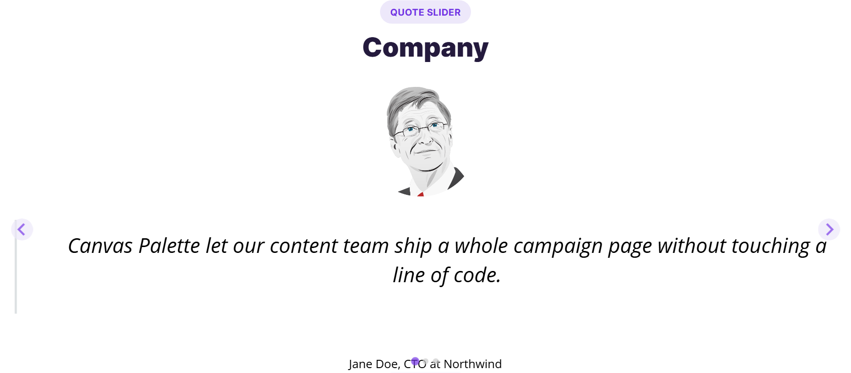 Quote Slider, Company style.