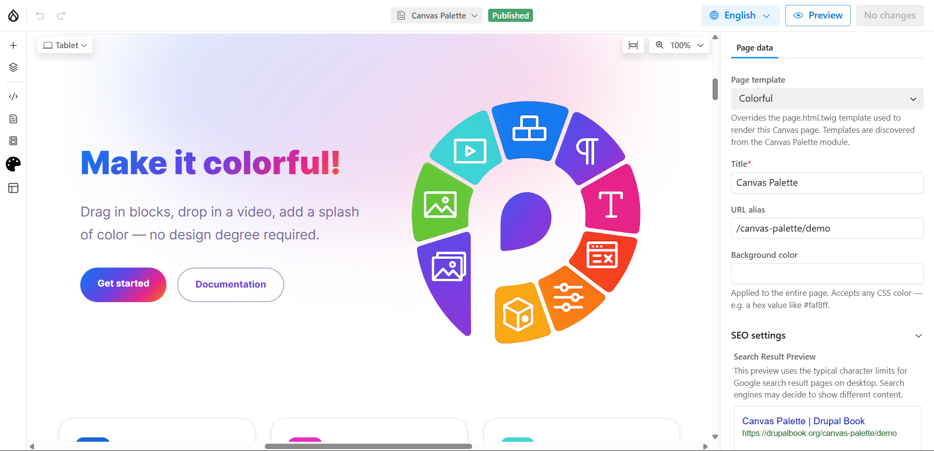 Drupal Canvas Palette
