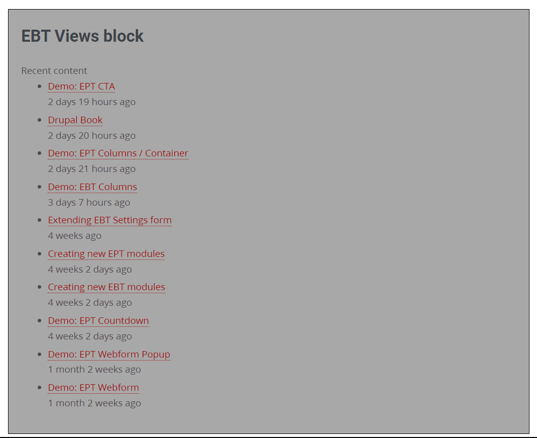 EBT Views