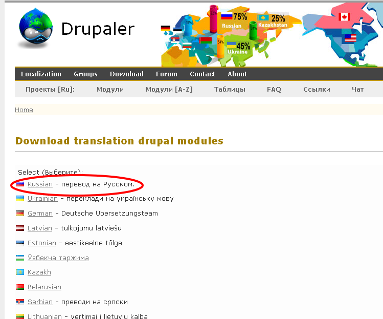 Drupal перевод