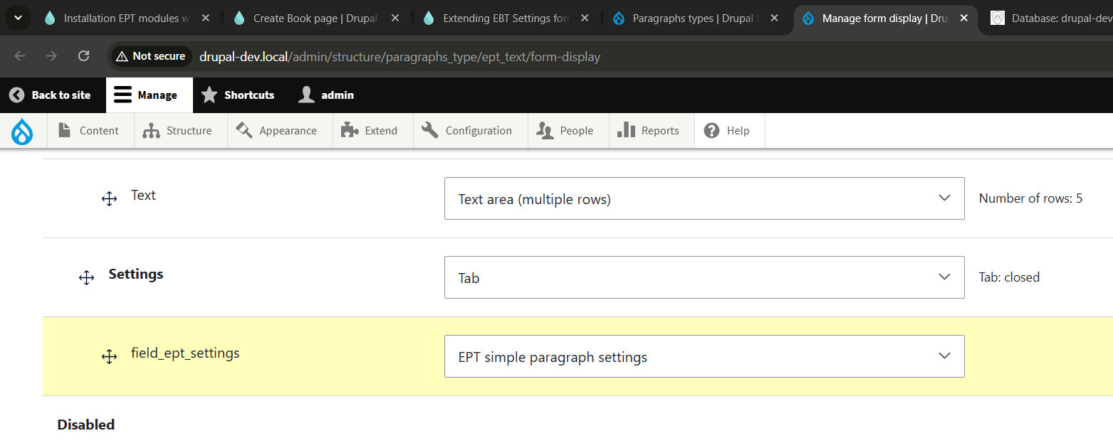 Simple EPT widget