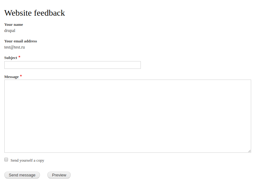 Drupal 8 feedback form