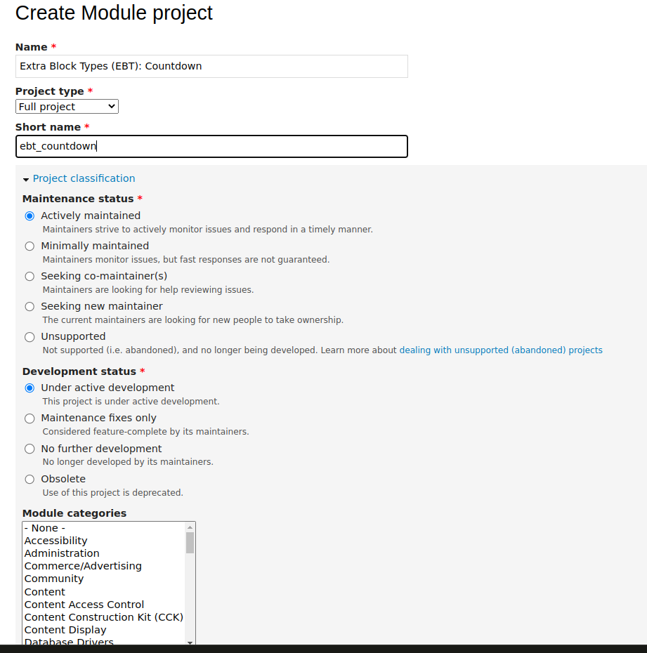 Create new drupal project