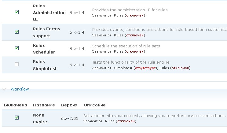 Drupal Node Expire модуль