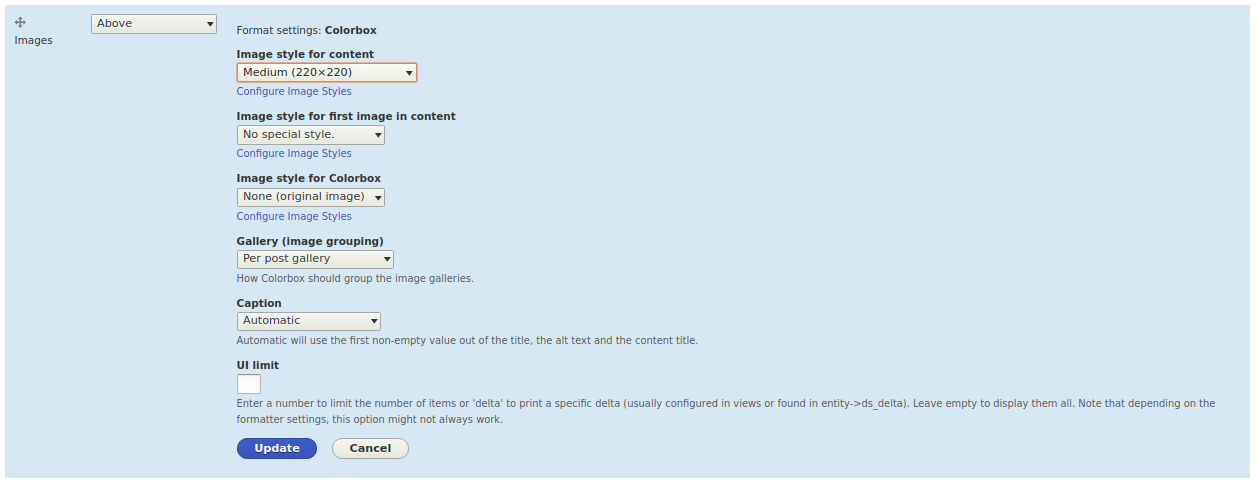 format settings