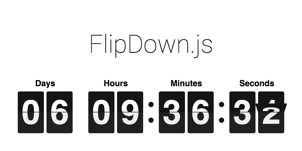 FlipDown countdown