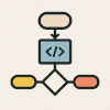 Icon: flowchart with low-code blocks
