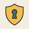 Icon: shield with keyhole