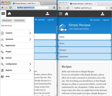 drupal 8 on phone