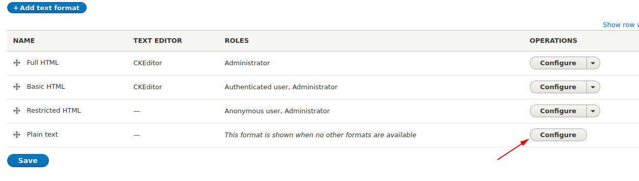 drupal text format