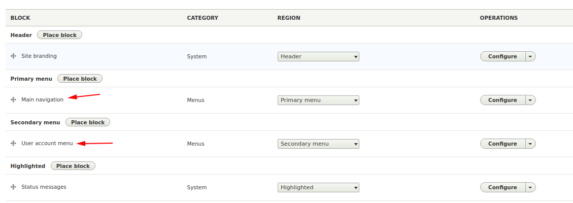 Drupal 8 menu